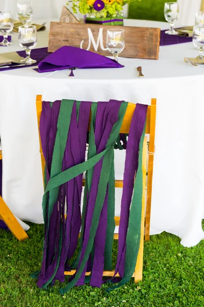 Silla de recepción de boda decorada especial — Foto de Stock