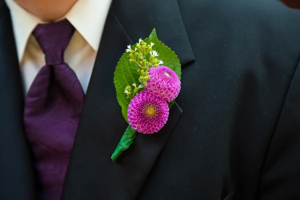 Groom Boutineer at Wedding — Stock Photo, Image