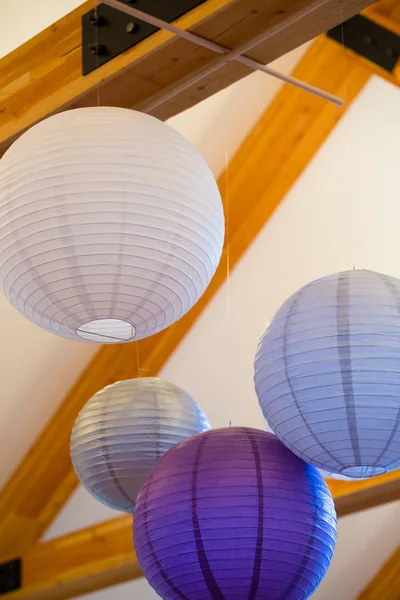 Grey and Purple Paper Lanterns — Stock Photo, Image