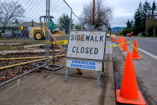 Sidewalk Construction Springfield Oregon — Stock Photo, Image