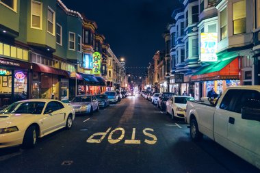 Gece sokak sahne küçük İtalya Sf