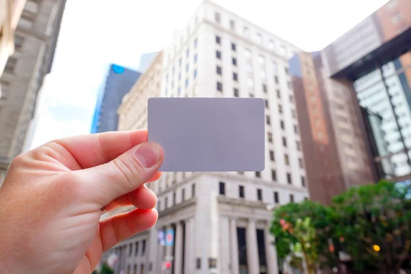 Blank Business or Gift Card in San Francisco — Stock Photo, Image