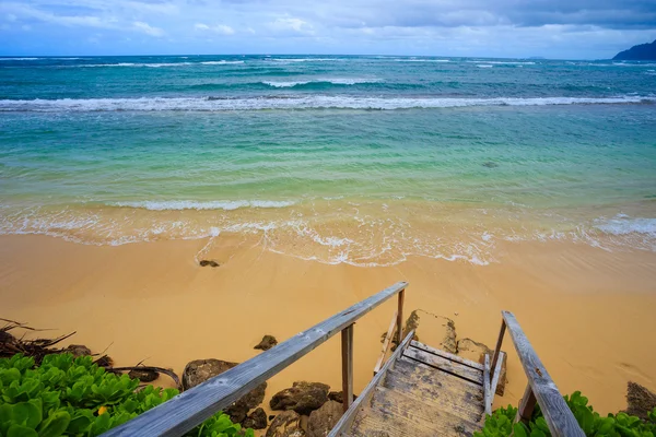 Northshore Oahu Hawaii Beach Stairs — Stock Photo, Image