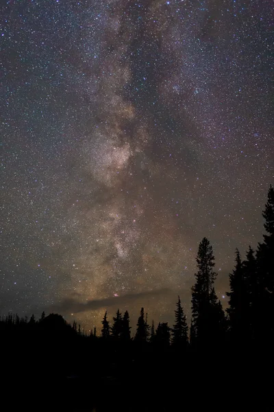 Stars of Milky Way and Northern Lights at Night — Stock Photo, Image