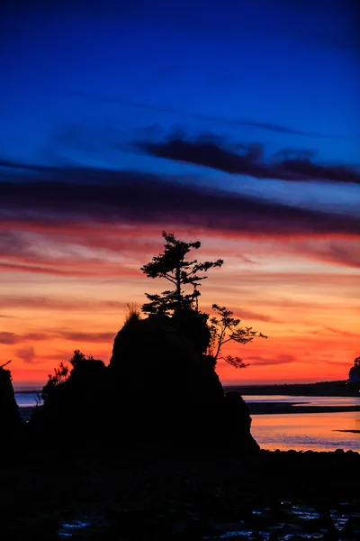 Puesta del sol de Siletz Bay en Oregon — Foto de Stock