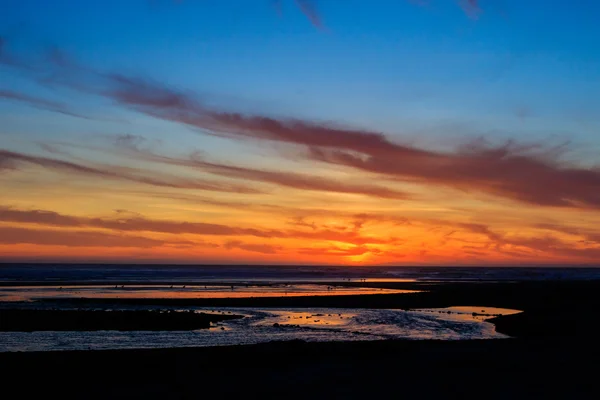 Oregon strand solnedgång i Lincoln City — Stockfoto