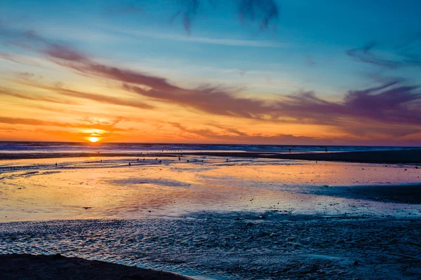 Sunset Oregon Beach w mieście Lincoln — Zdjęcie stockowe