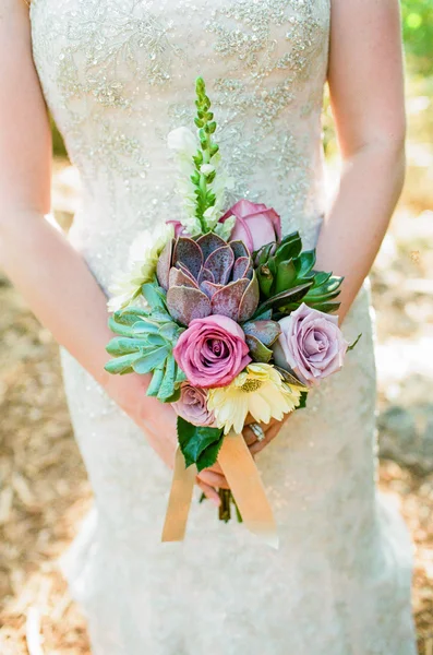 Bridal Succulent Bouquet — Stock Photo, Image