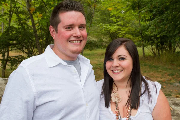 Engaged Couple Portrait Outdoors — Stock Photo, Image