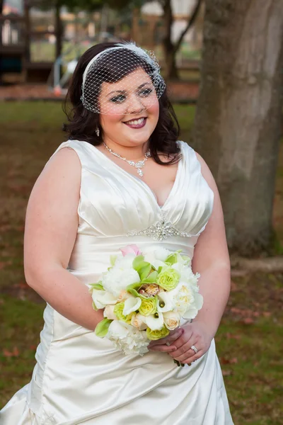 Brautporträt der Braut am Hochzeitstag — Stockfoto