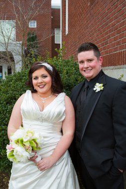 Gelin ve damat portre düğün gününde