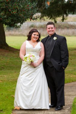 Gelin ve damat portre düğün gününde