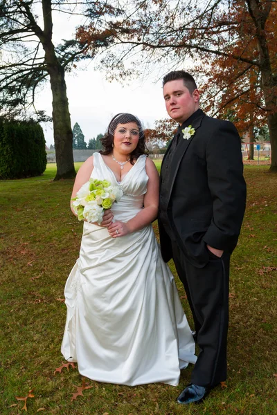 Retrato de noiva e noivo no dia do casamento — Fotografia de Stock