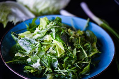 Taze marul karışımı. Yakın plan.