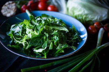 Taze marul karışımı. Yakın plan.