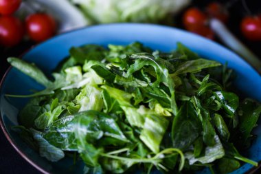 Taze marul karışımı. Yakın plan.