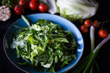 Taze marul karışımı. Yakın plan.