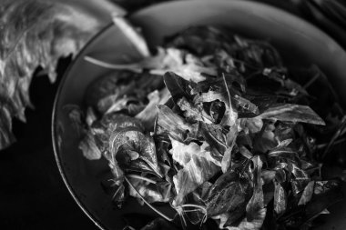 Taze marul karışımı. Yakın plan.