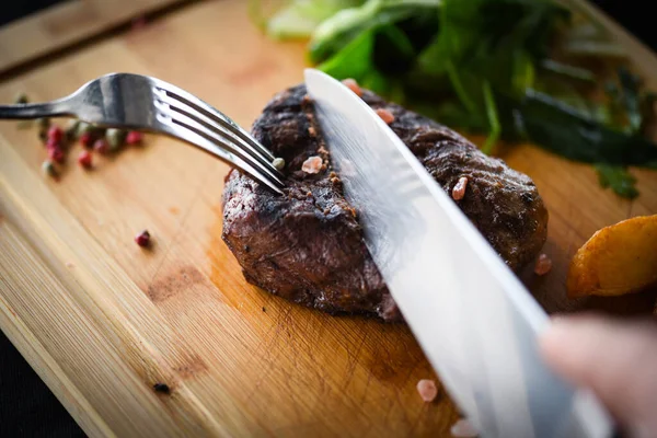 Délicieux Steak Beed Sur Gril — Photo