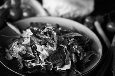 Taze marul karışımı. Yakın plan.