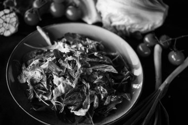 Taze marul karışımı. Yakın plan.