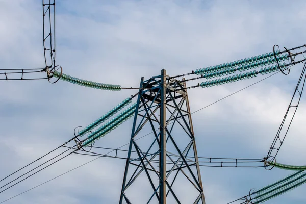 森の高圧送電線 — ストック写真