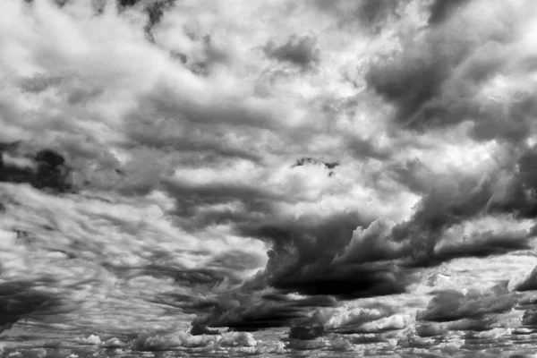 Nuvens Tempestade Preto Branco — Fotografia de Stock