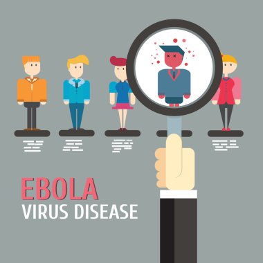Ebola virüs hastalık, vektör, illüstrasyon inceden inceye gözden geçirmek.
