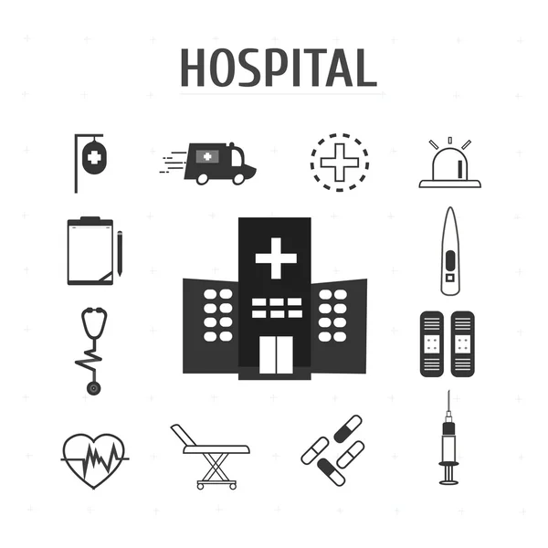 Nemocnice ikony — Stock fotografie