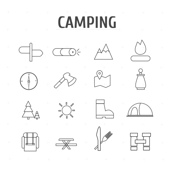 Camping pictogrammen — Stockfoto