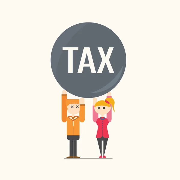Les gens d'affaires impôts portent sur l'épaule — Image vectorielle