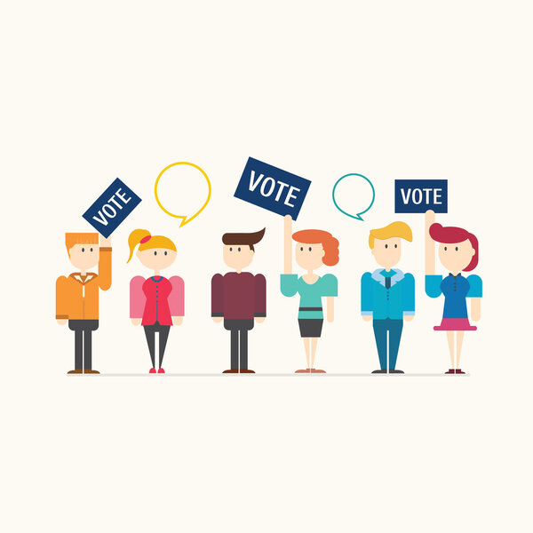 people voting on elections, vector illustration
