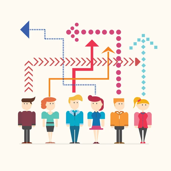 İnsanların düşünme, vektör, illüstrasyon.