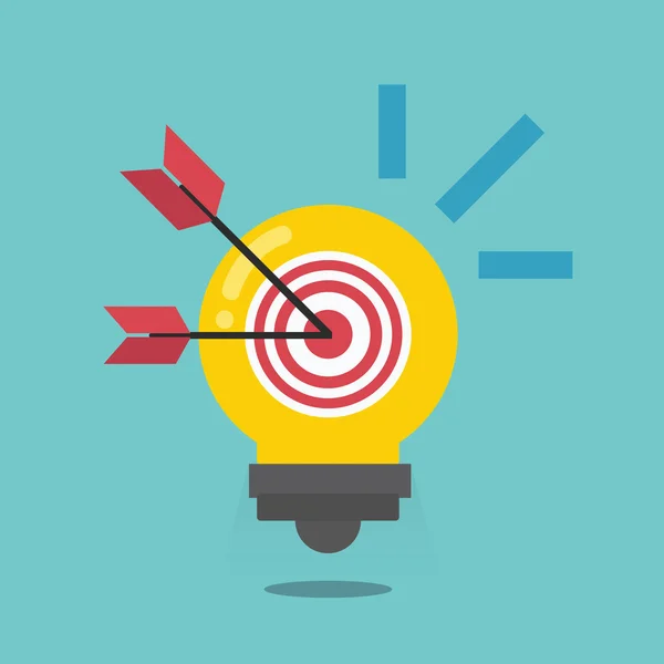 Yaratıcı ampul, targett, vektör, illüstrasyon.