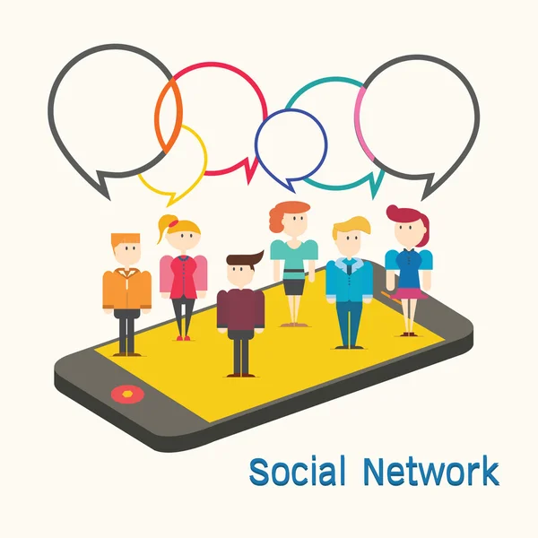 Social Networking People Conception conceptuelle, smartphone, design vectoriel — Image vectorielle