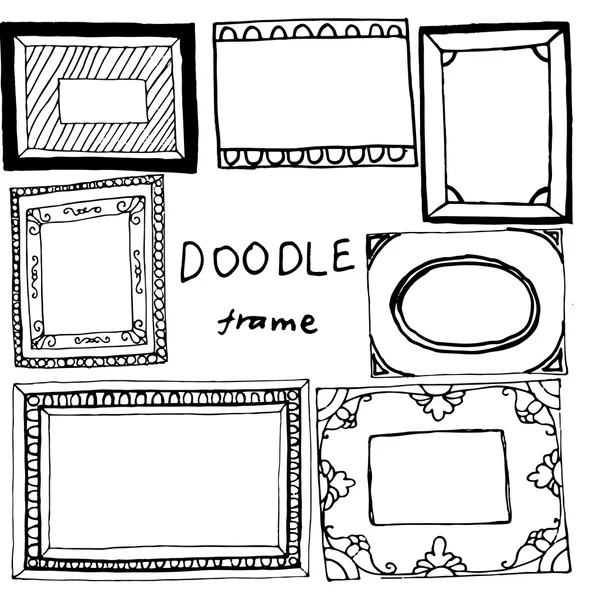 Set of doodle frames — Stock Vector