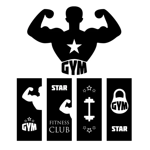 Fitness gym icons — Stock Vector