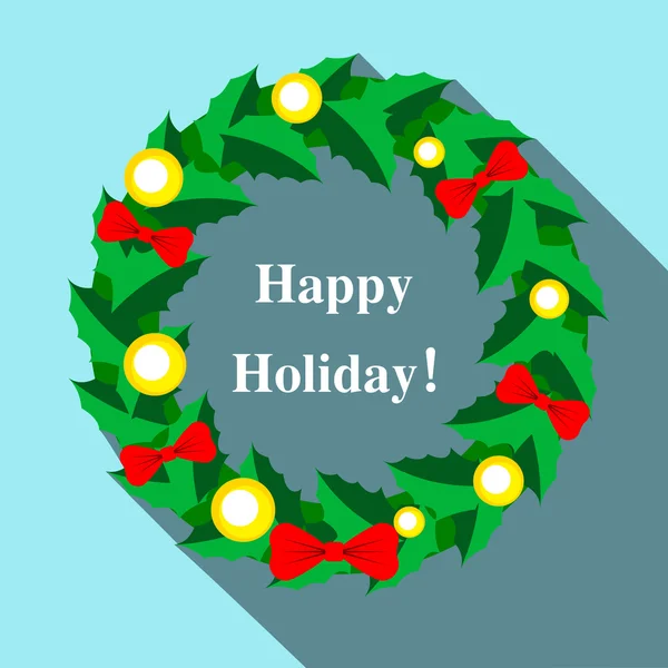 Uzun Gölge, eps10 ile Noel holly çelenk düz simgesi