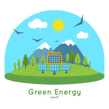 Düz vektör kavramı tasarlamak temiz enerji.