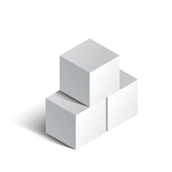 Illustration vectorielle d'un cube sur fond blanc . — Image vectorielle