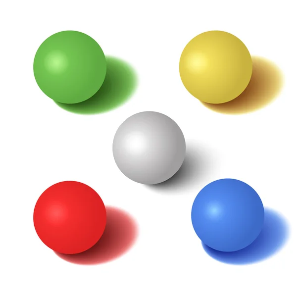 色とりどりの球体のセットです。ベクトル図 — ストックベクタ