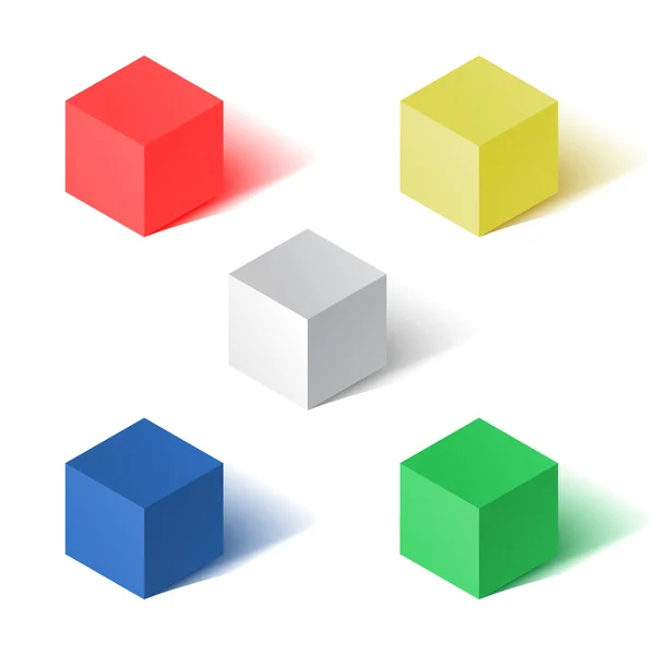 Set veelkleurige kubussen. Vectorillustratie — Stockvector