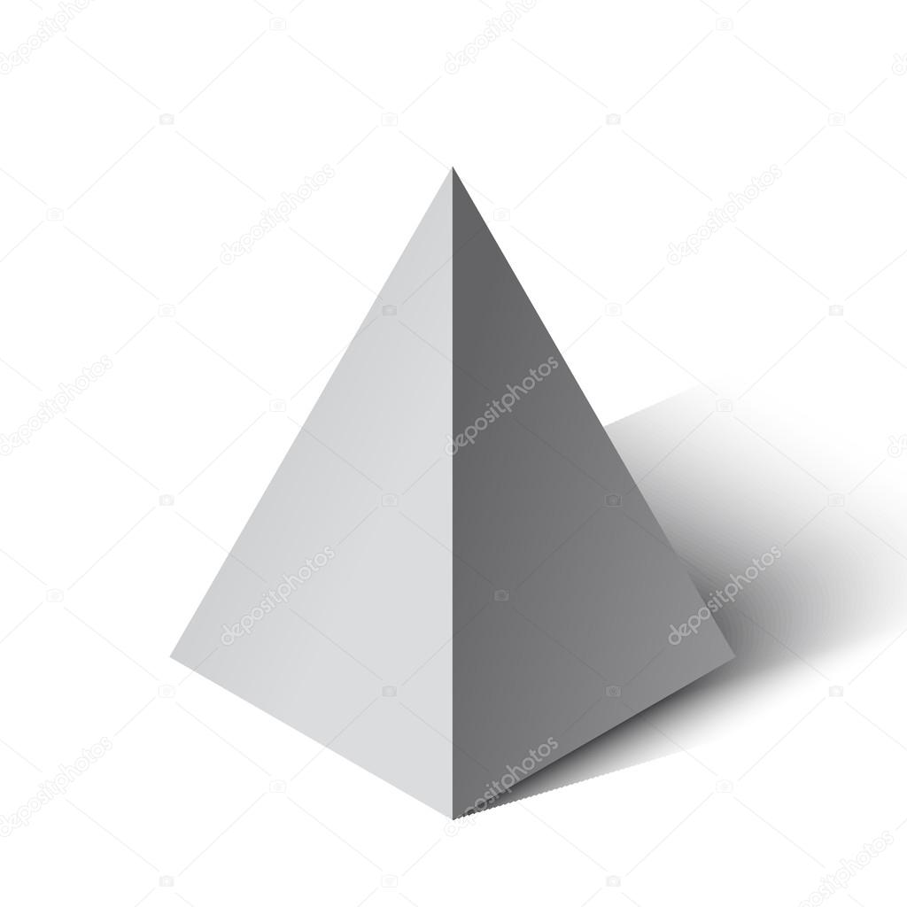 Vector illustration of a pyramid on  white background.