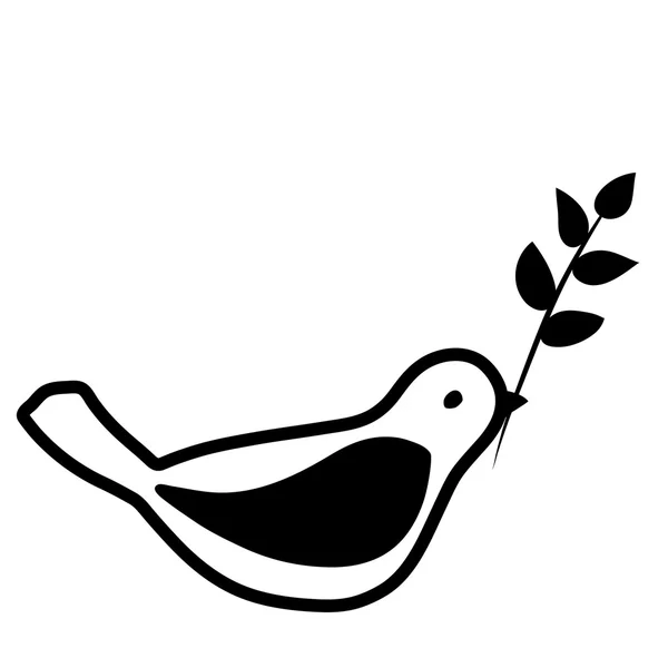 Oiseau avec un brin — Image vectorielle