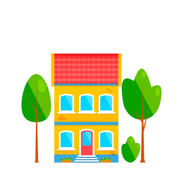 Casa plana — Vector de stock