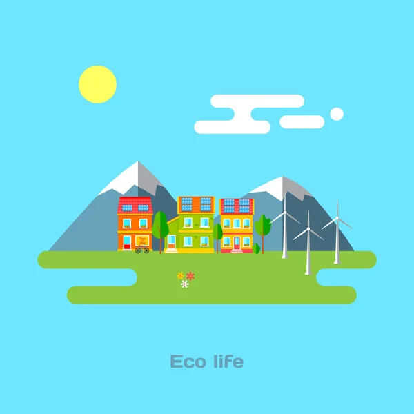 Eco Life. Έννοια της οικολογίας - εικονογράφηση φορέας — Διανυσματικό Αρχείο