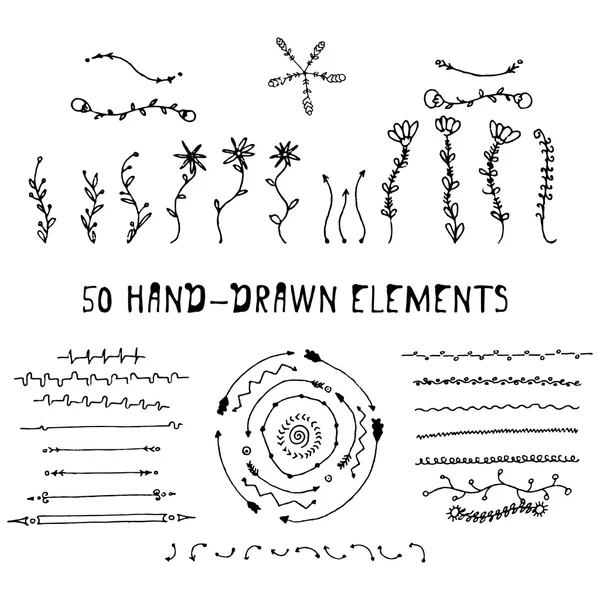 Hand-drawn elements — Stock Vector