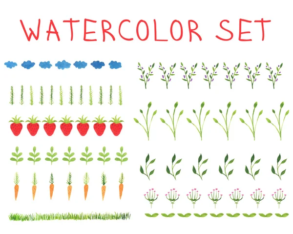 Decorative Watercolor Vector Borders — Stock Vector