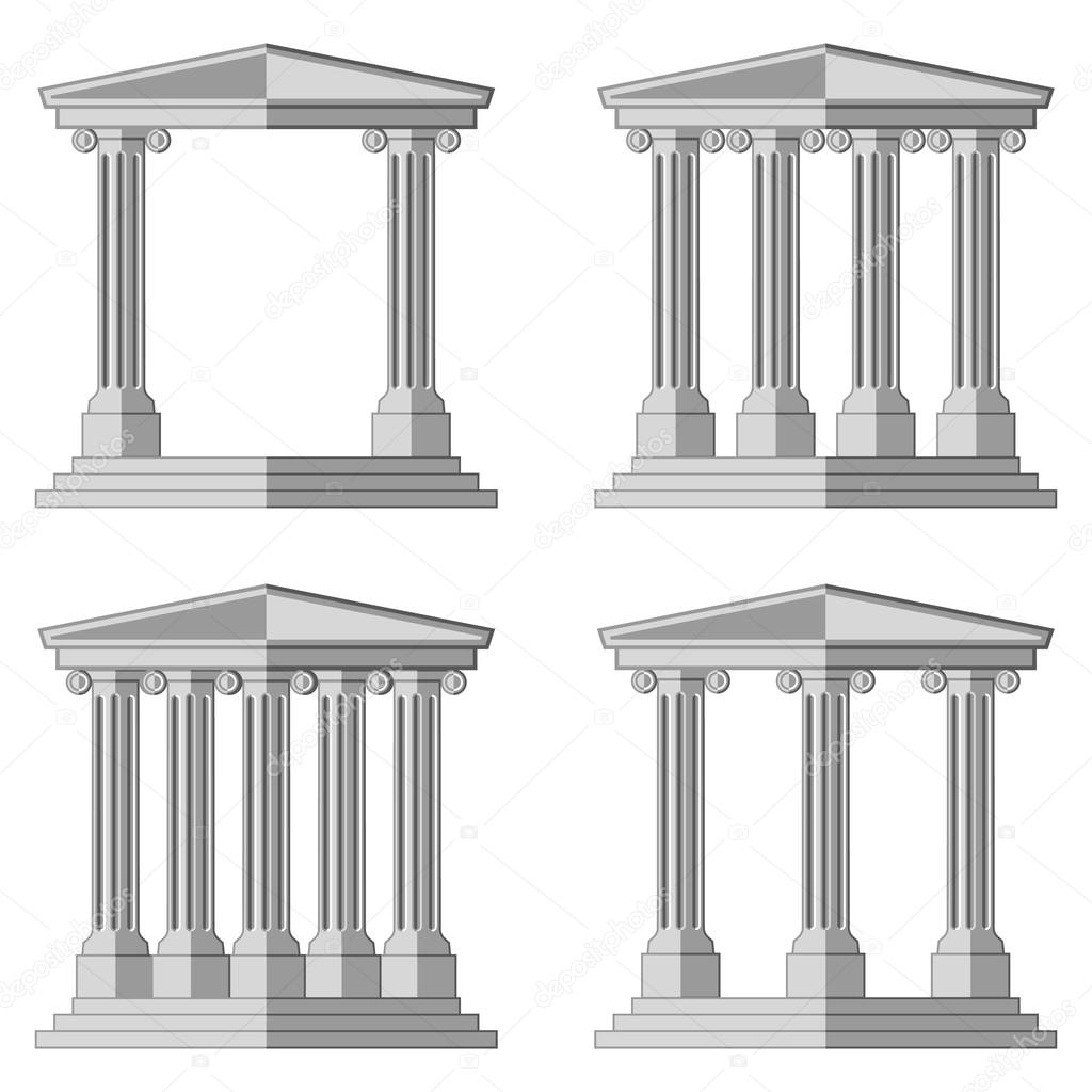 Antique Arch with columns . Flat vector illustration