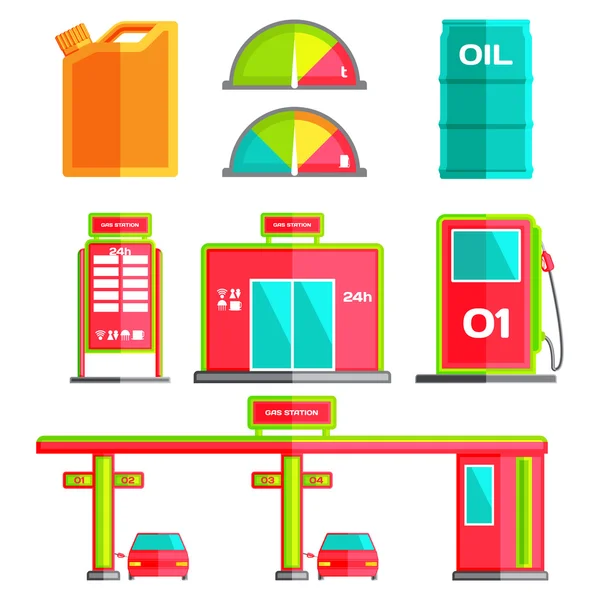 Tankstelle. Symbol. flache Vektor-Illustration. — Stockvektor